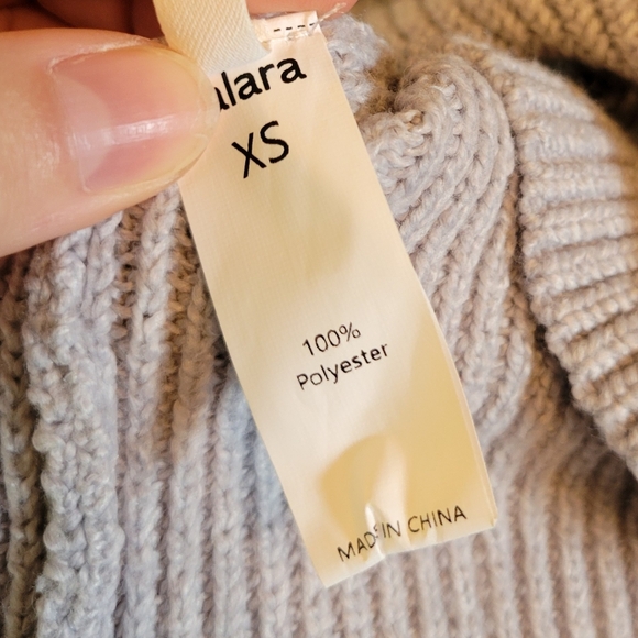 Halara V-neck Button Front Long Sleeve Belted Mini Sweater Dress - Picture 7 of 8